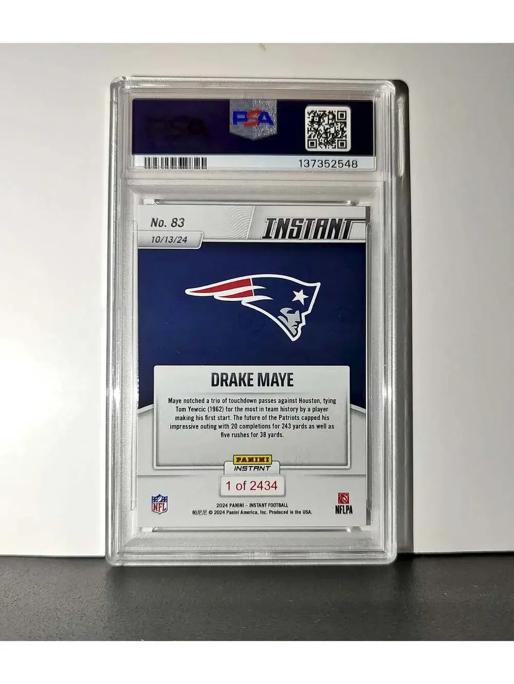 Drake Maye Rookie 2024 Panini Instant NFL #83 PSA 10 Gem Mint